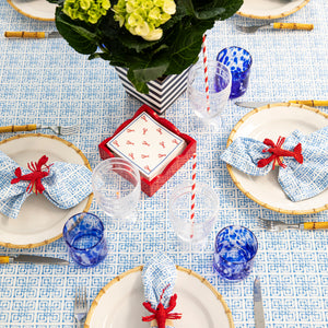 Bamboo Fret Rectangle Tablecloth | Blue