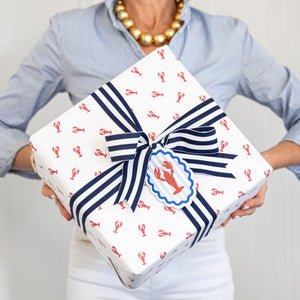 Continuous Roll Gift Wrap | Preppy Lobsters