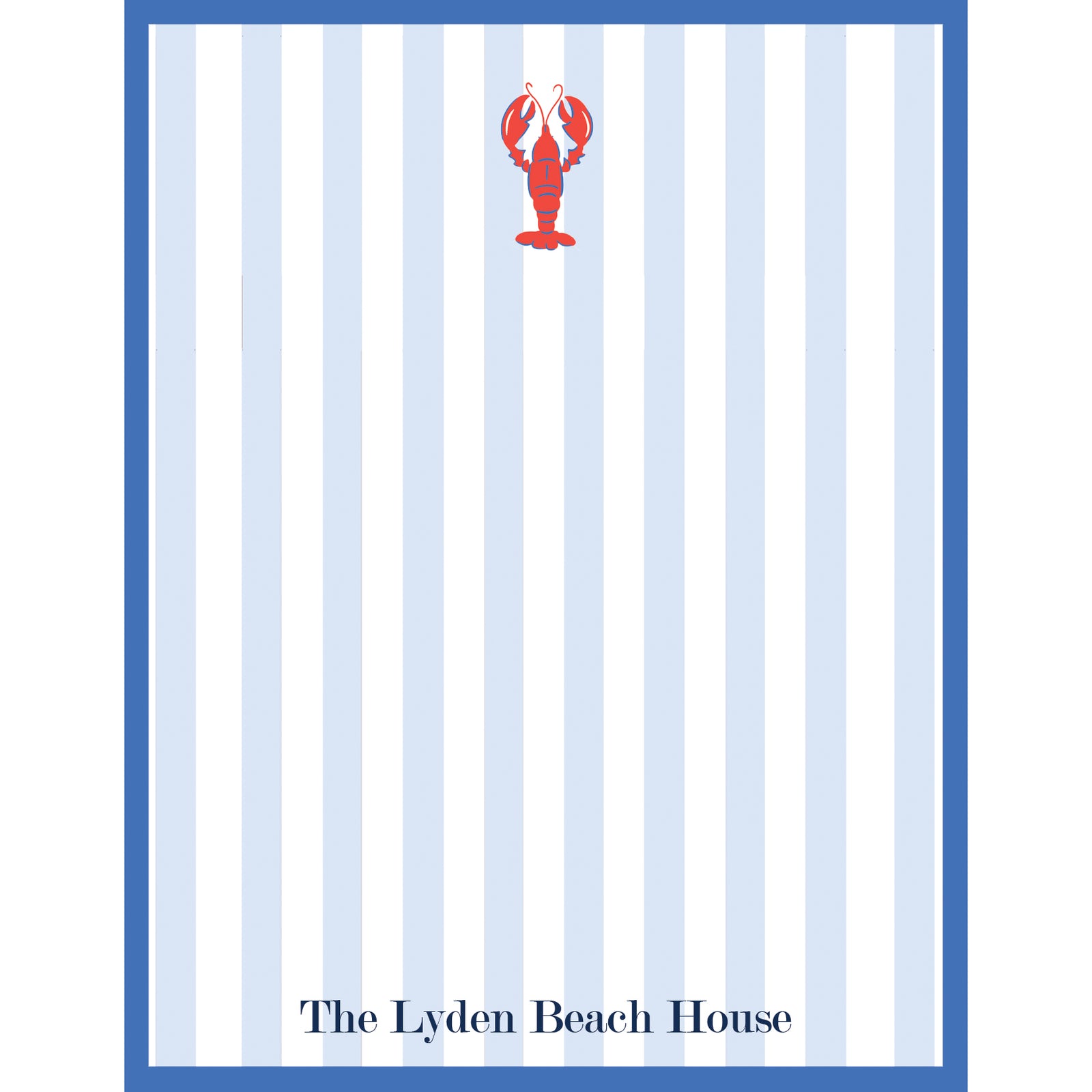 Lobster Stripe Personalized Notepad