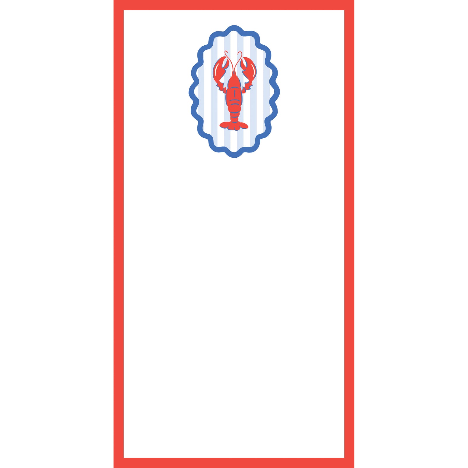 In Stock 4.25x8.5 Lobster Stripe List Notepad