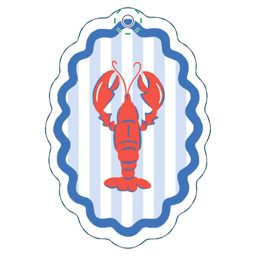 In Stock Lobster Stripe Die-Cut Gift Tags