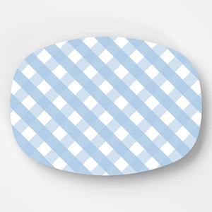 WH Serving Platter | Blue Gingham Check
