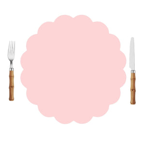 Scalloped Paper Placemats | Set of 10 | Lt. Pink