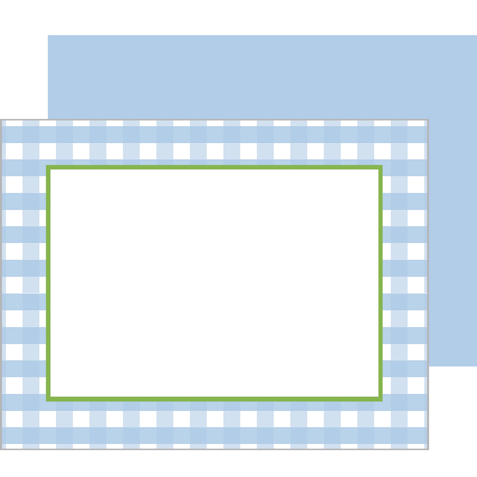 In Stock Flat Notecard Set of 10 | Blue Gingham Check