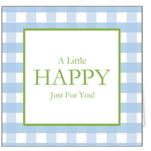 In Stock Gift Enclosure Cards + Envelopes | Gingham Check "HAPPY"