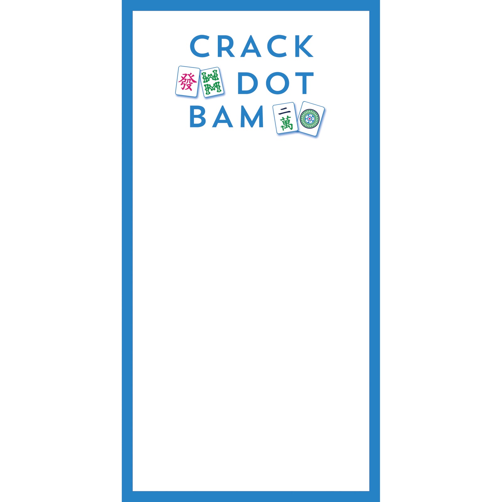 In Stock 4.25x8.5 Mahjong Crack Dot Bam List Notepad