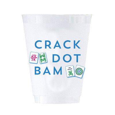 Mahjong Shatterproof Cups | Crack Dot Bam Cups – Set of 8 - WH
