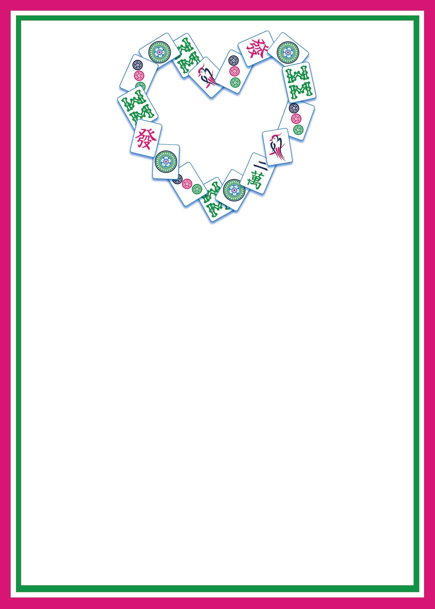 In Stock 5x7 Mahjong Tiles Heart Notepad