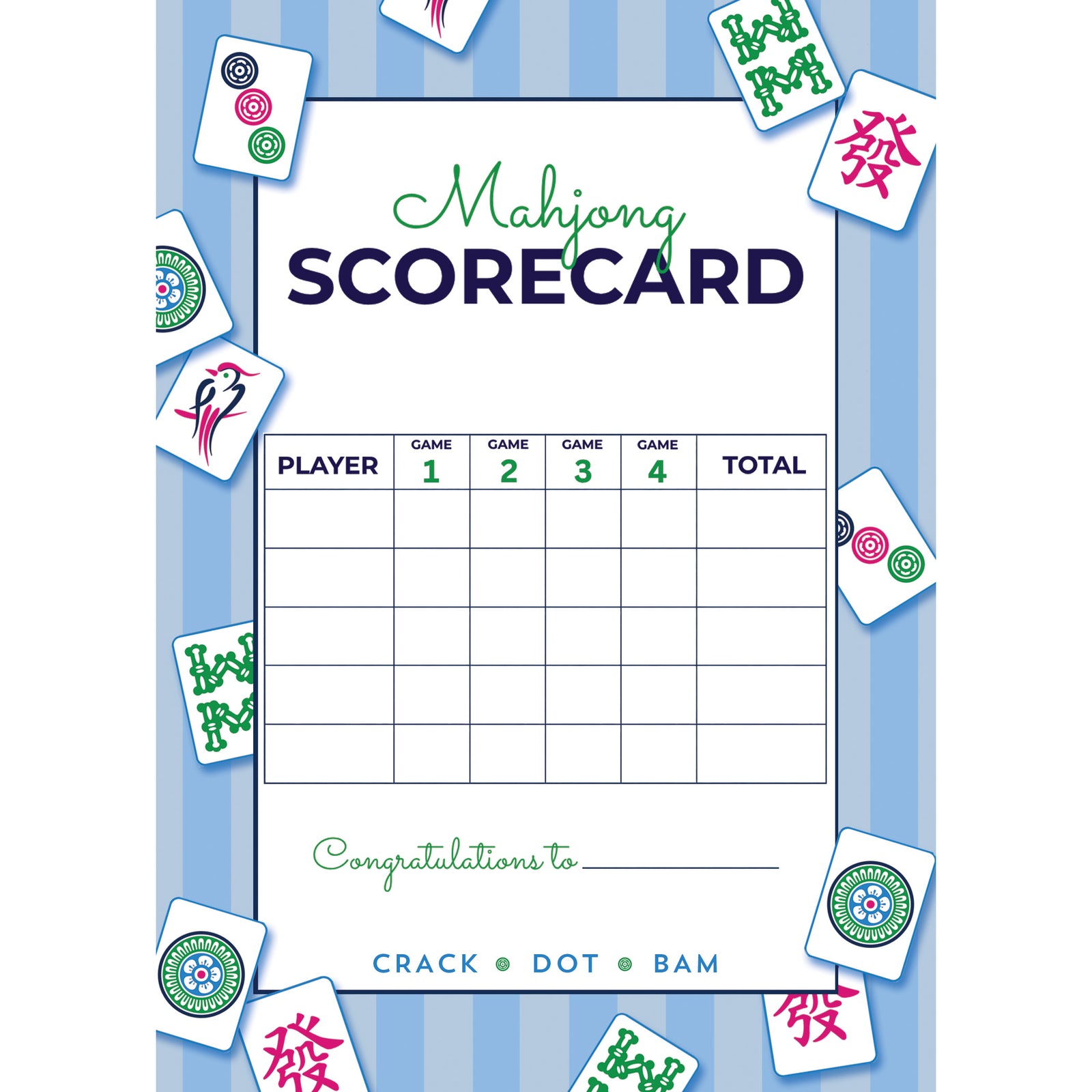 Stock Shoppe: 5x7 Mahjong Tiles Scorecard Notepad