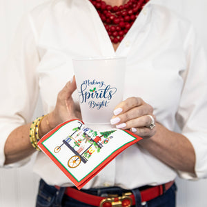 Making Spirits Bright Christmas Cup + Cocktail Napkin Gift Set