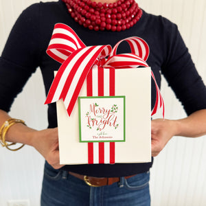 Merry and Bright Christmas Personalized Gift Sticker | Set of 24