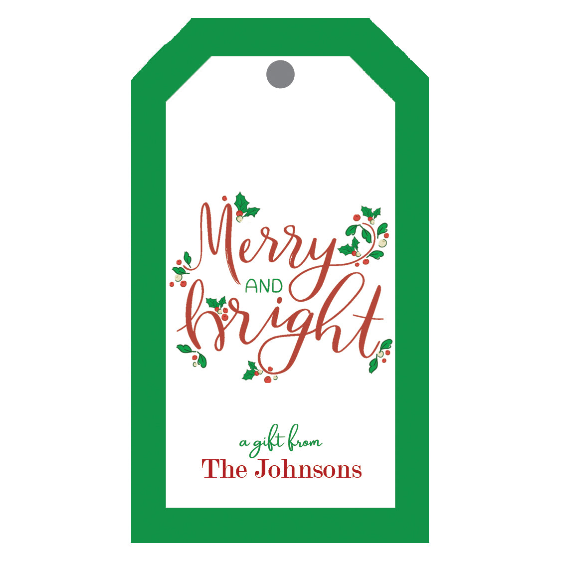 Merry and Bright Christmas Personalized Gift Tags