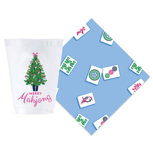 Bundle: Merry Mahjong Shatterproof Cups + Mahjong Tiles Cocktail Napkins