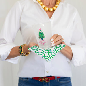 Bundle: Merry Mahjong Shatterproof Cups + Green Trellis Cocktail Napkins