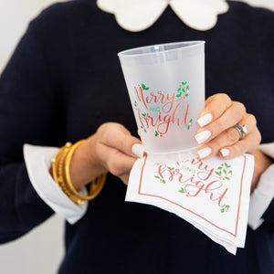 Bundle: Merry and Bright Shatterproof Cups + Cocktail Napkins