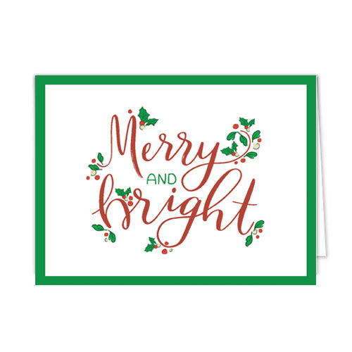 In Stock Folded Notecard Set of 10 | Merry and Bright