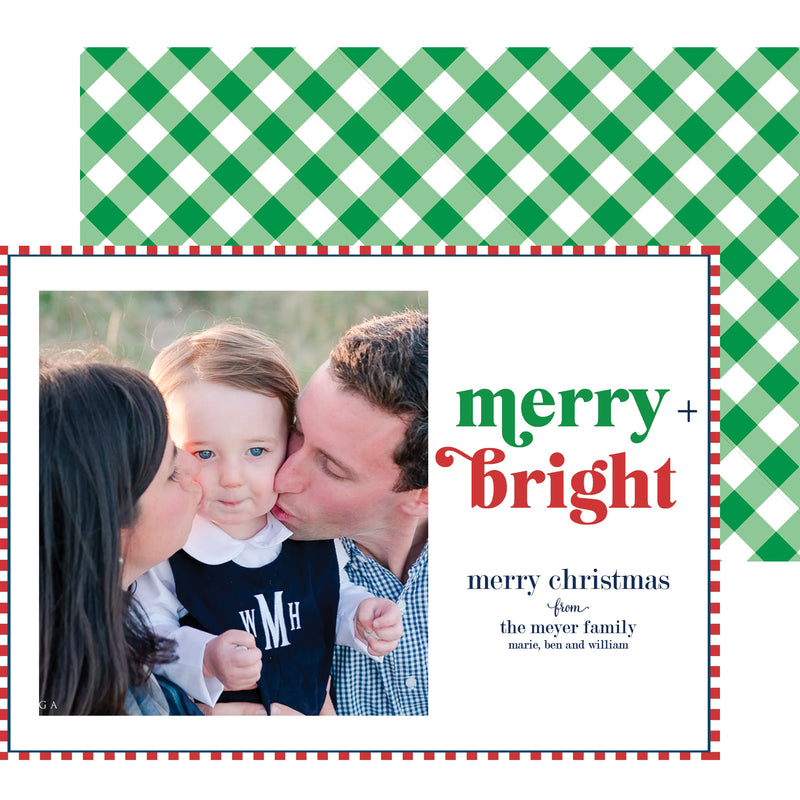 MERRY and BRIGHT Holiday Photo Card