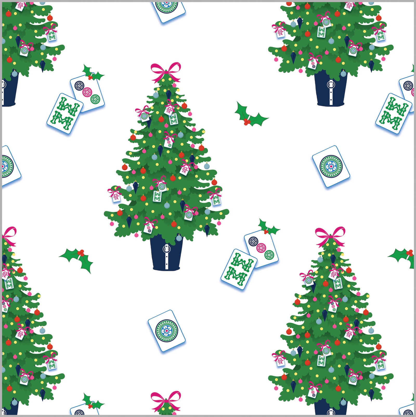 In Stock Continuous Roll Gift Wrap | Merry Mahjong
