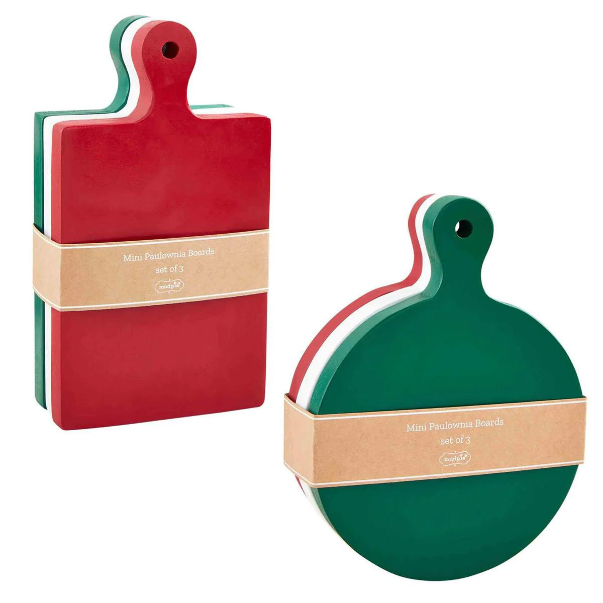 Red, White & Green Mini Paddle Boards (choose of shape)