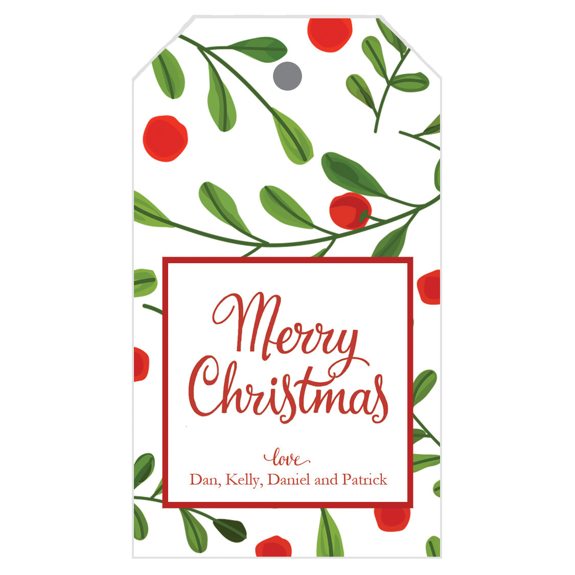 Mod Holly Christmas Personalized Gift Tags