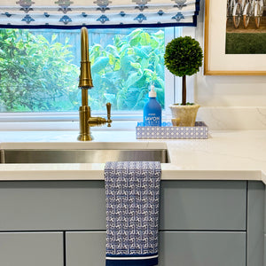 WH Hostess Cotton Tea Towel | Navy Basketweave