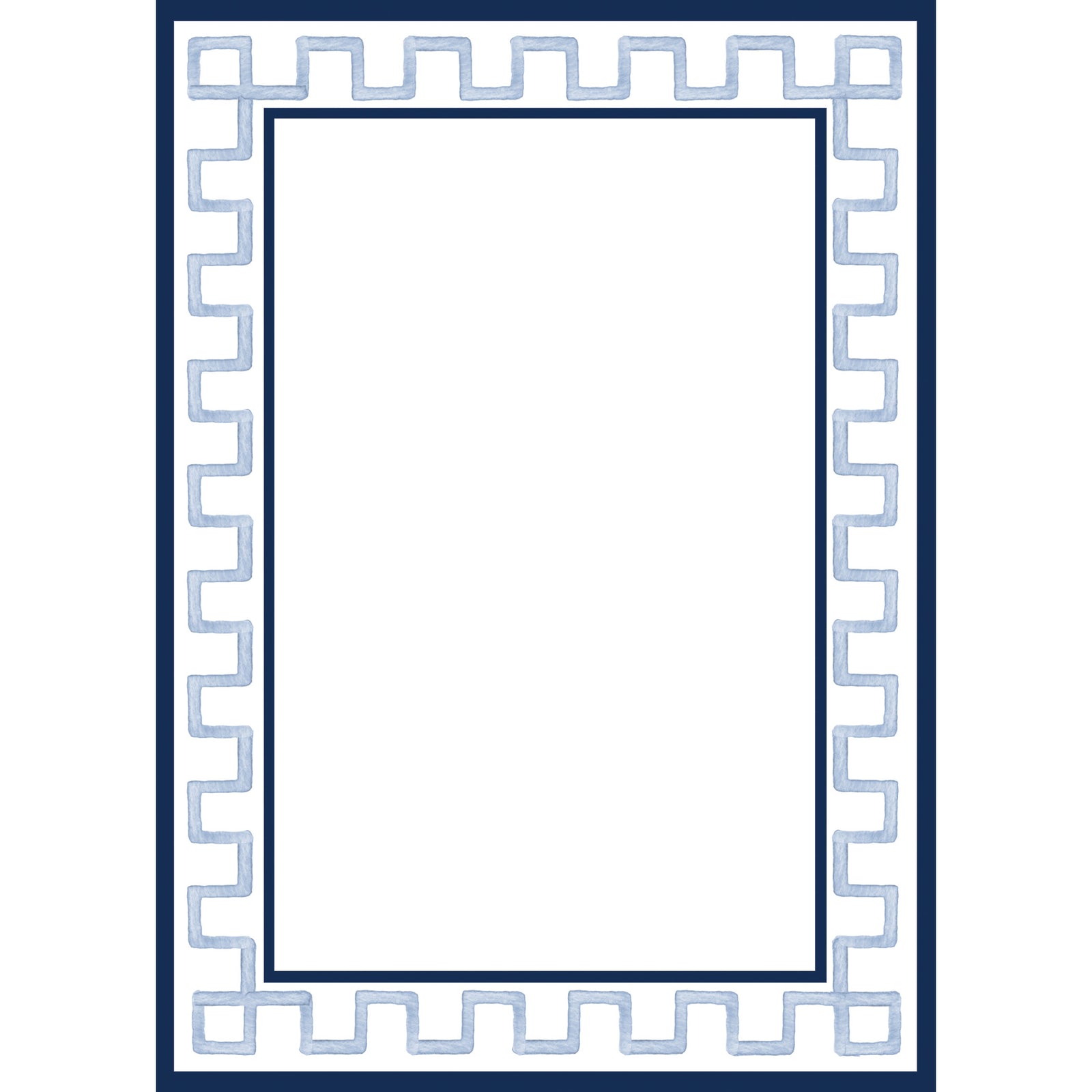 Stock Shoppe: 5x7 Watercolor Greek Key | Blue