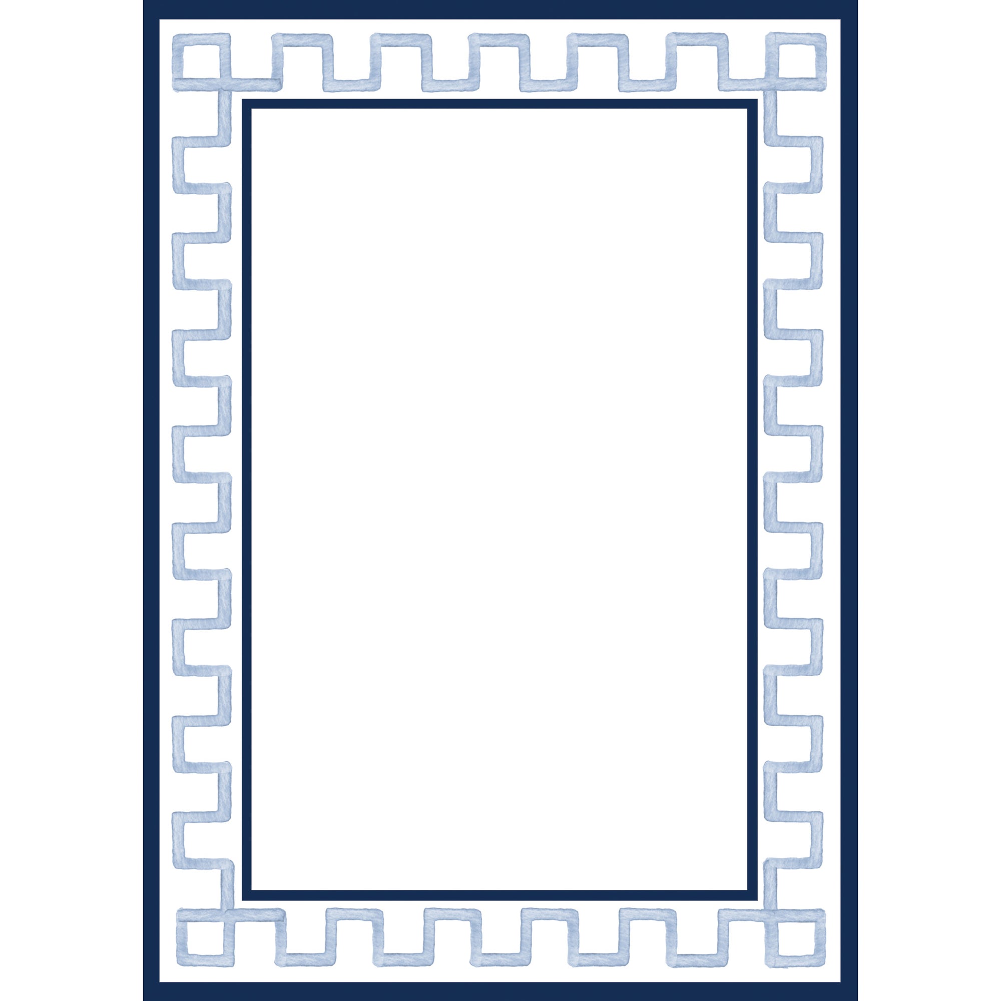 Stock Shoppe: 5x7 Watercolor Greek Key | Blue