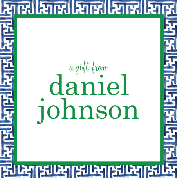 Navy Blue Basketweave Personalized Gift Sticker | Set of 24
