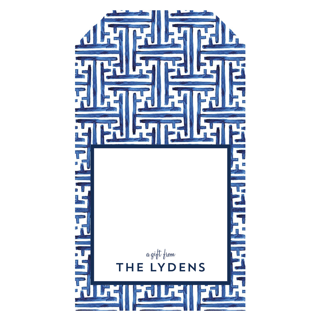 Navy Basketweave Personalized Gift Tags
