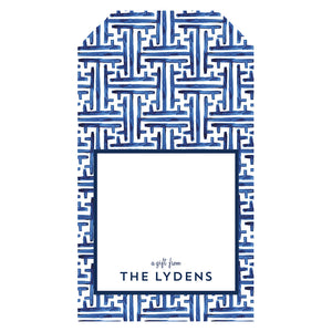 Navy Basketweave Personalized Gift Tags