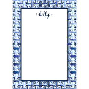 Navy Basketweave Personalized Notepad