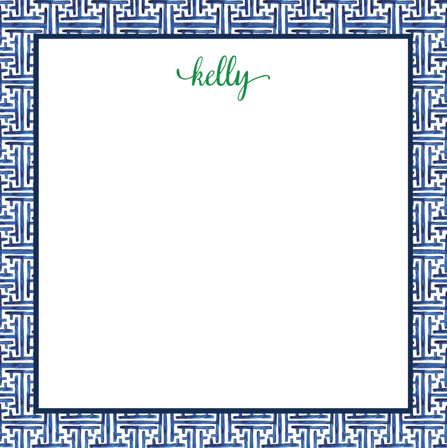 Navy Basketweave Square Slab Notepad | Two Sizes Available