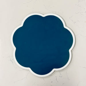 Scalloped Lacquer Placemats | Navy Blue | Set of 2