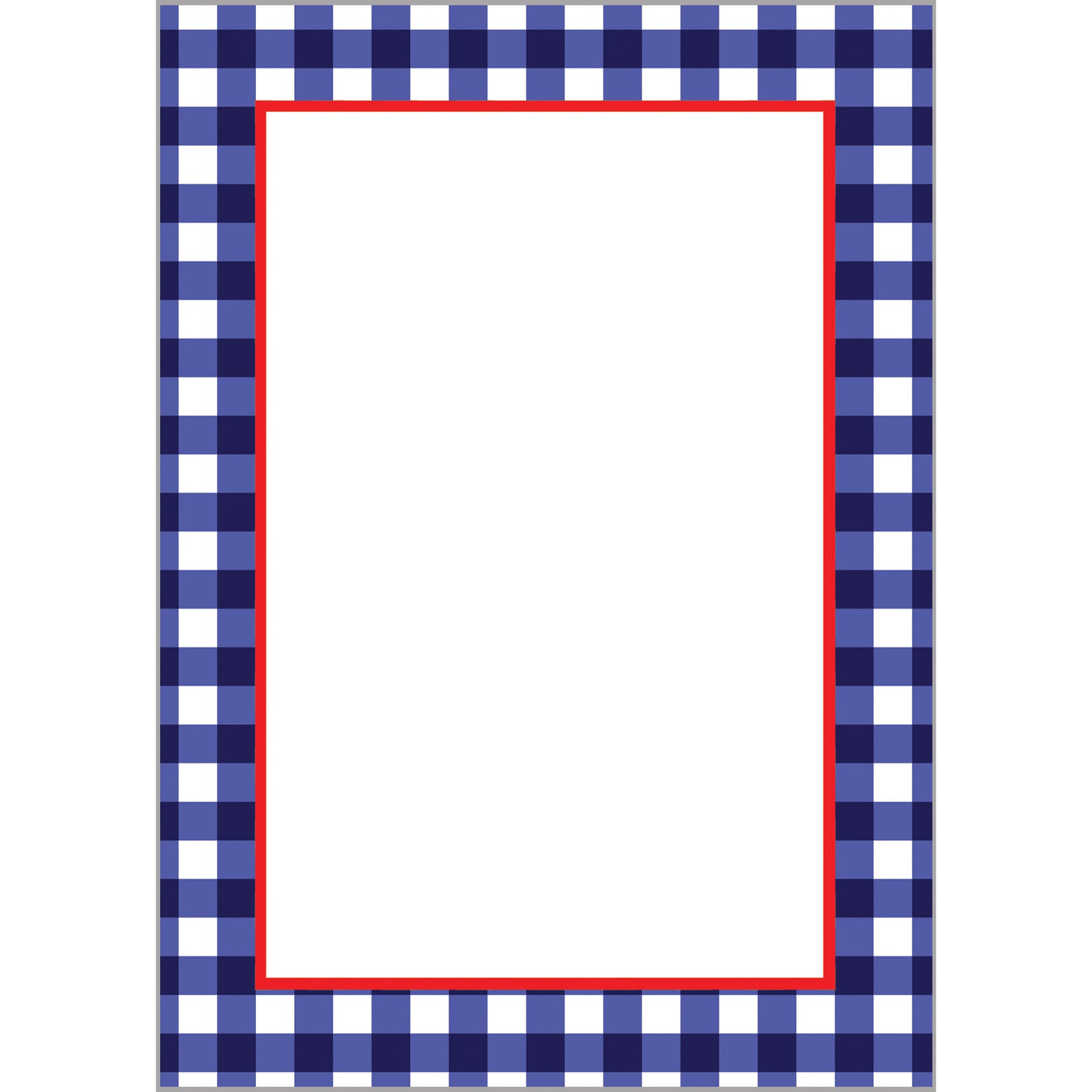 Stock Shoppe: 5x7 Navy Blue Gingham Check Notepad
