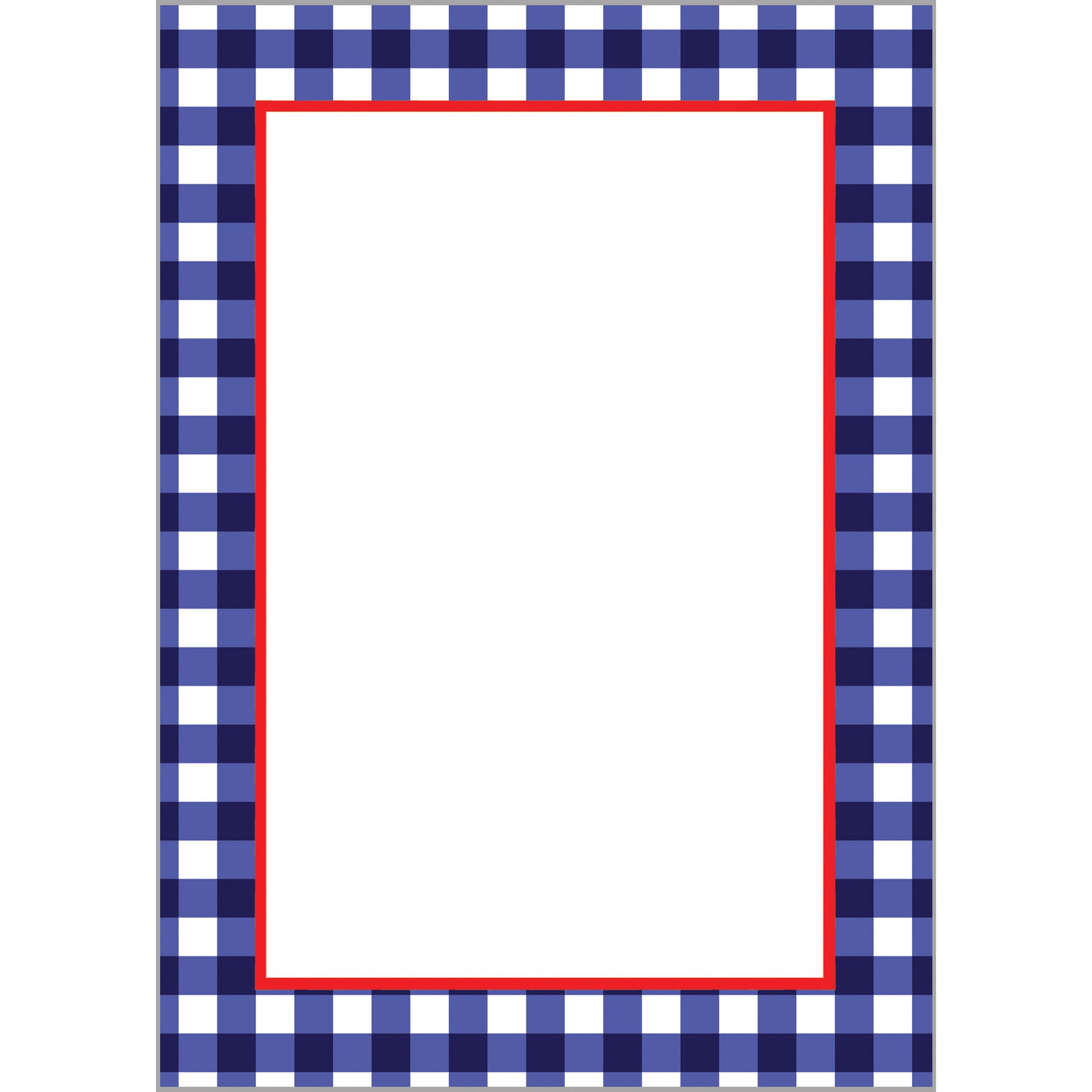 Stock Shoppe: 5x7 Navy Blue Gingham Check Notepad