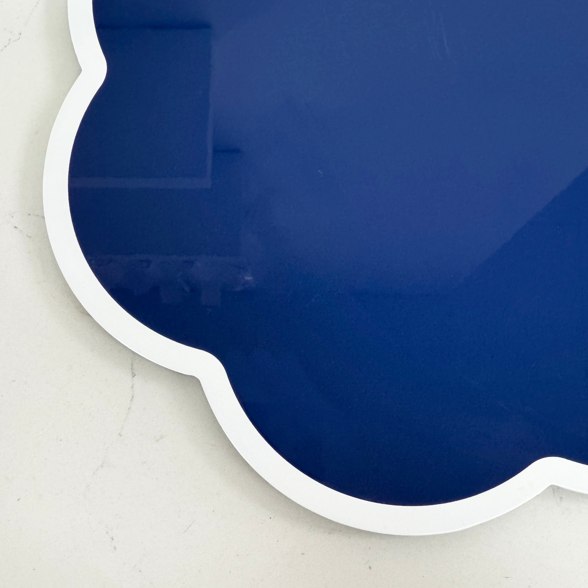 Scalloped Lacquer Placemats | Navy Blue | Set of 2