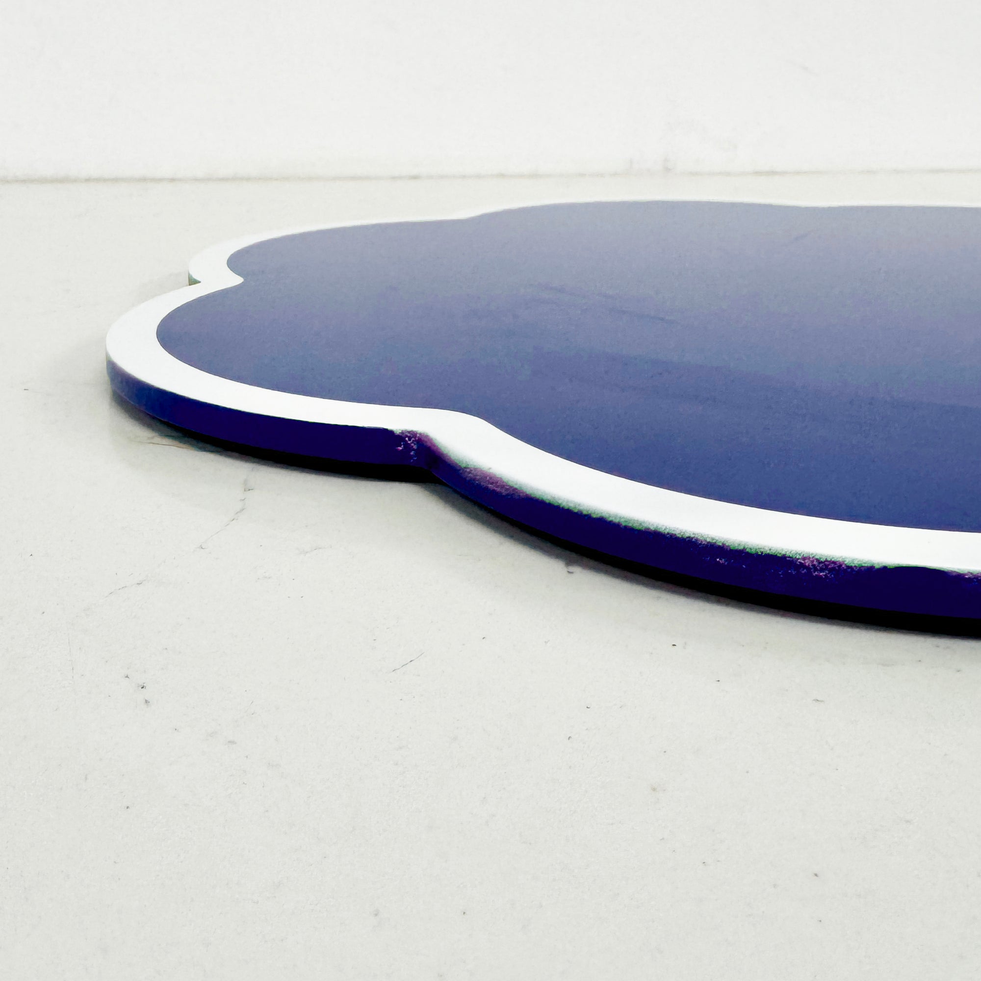 Scalloped Lacquer Placemats | Navy Blue | Set of 2