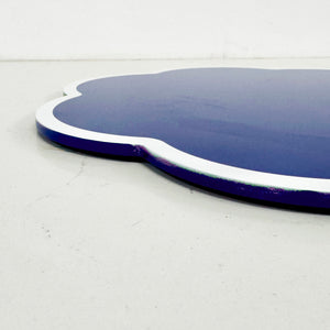 Scalloped Lacquer Placemats | Navy Blue | Set of 2