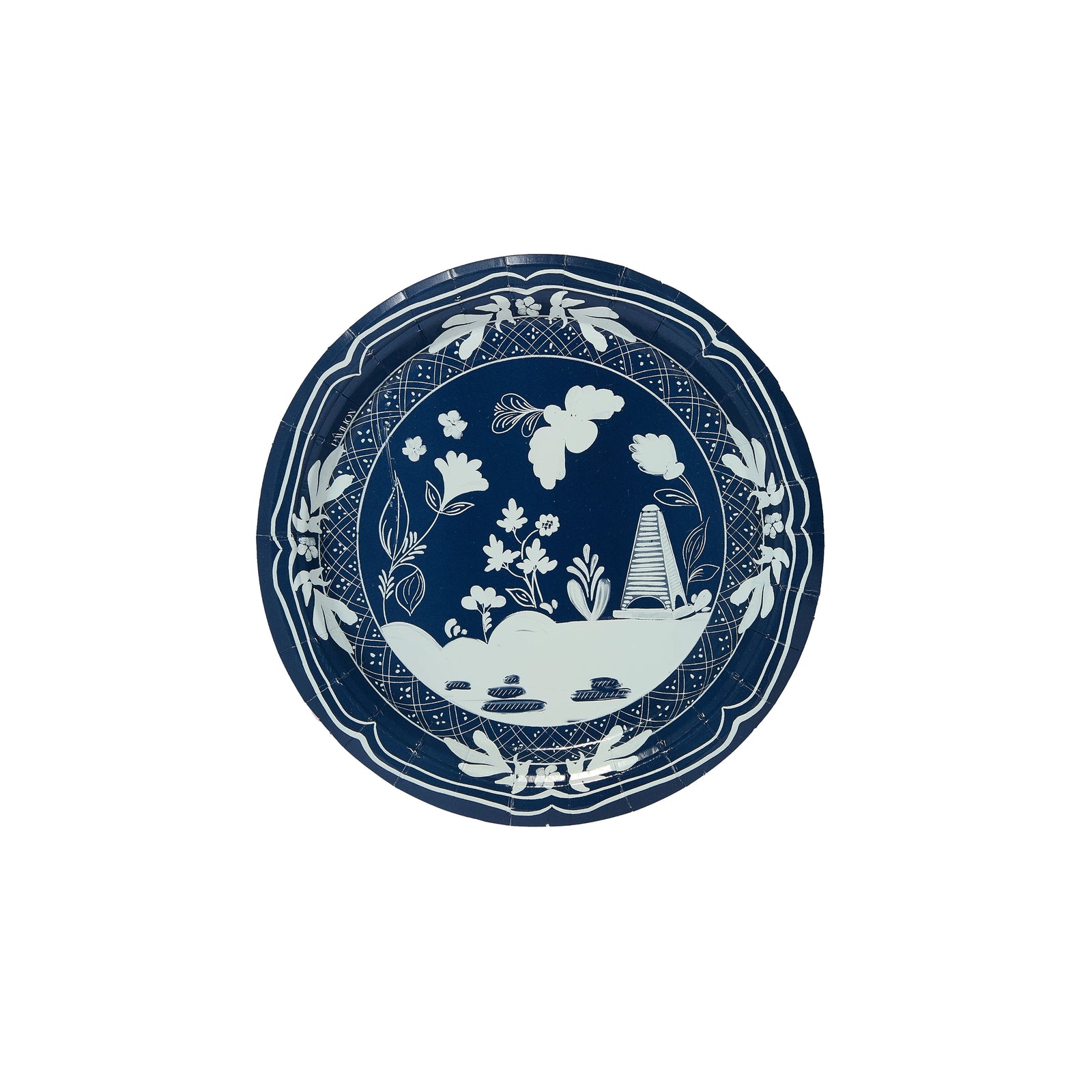 Mini Hors D'oeuvre Navy Blue Pavilion Paper Plates | Set of 8