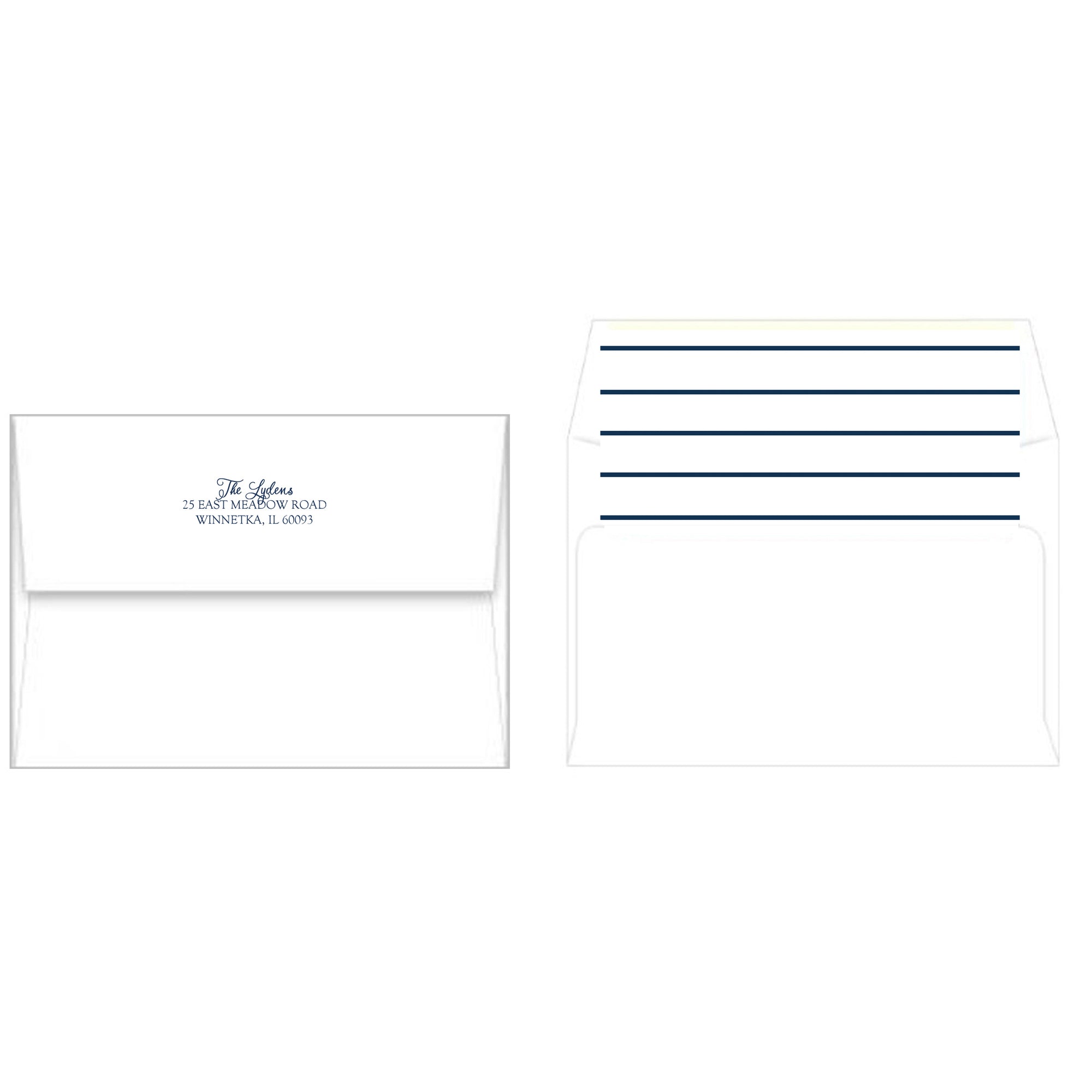 Classic Navy Blue Stripe Holiday Photo Card