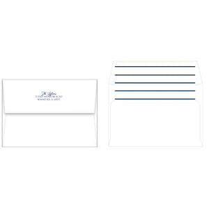 Classic Navy Blue Stripe Holiday Photo Card