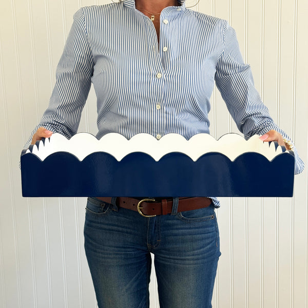 Acrylic Tray - Spots on Spots Navy main image 1