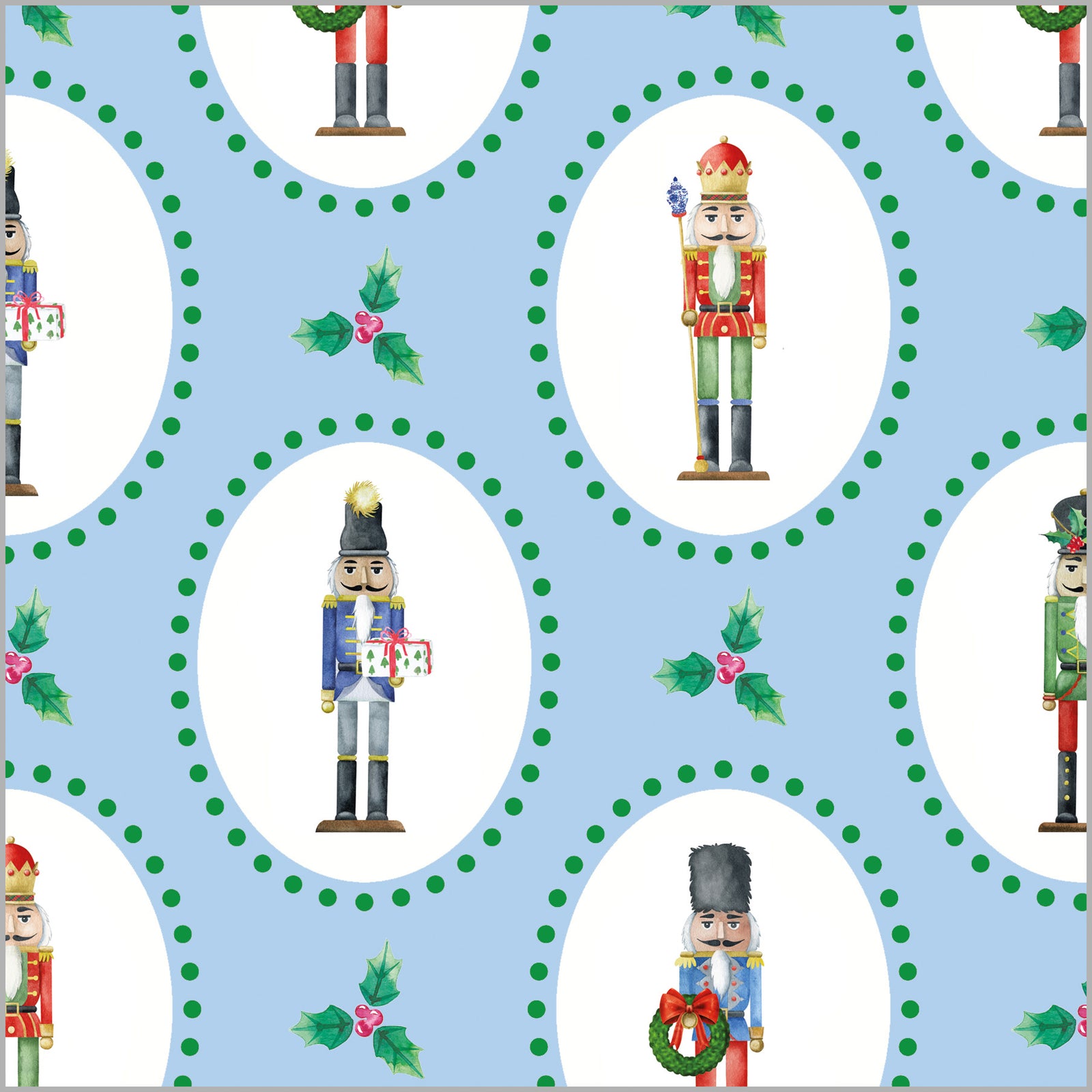 In Stock Continuous Roll Gift Wrap | Nutcracker Plaque