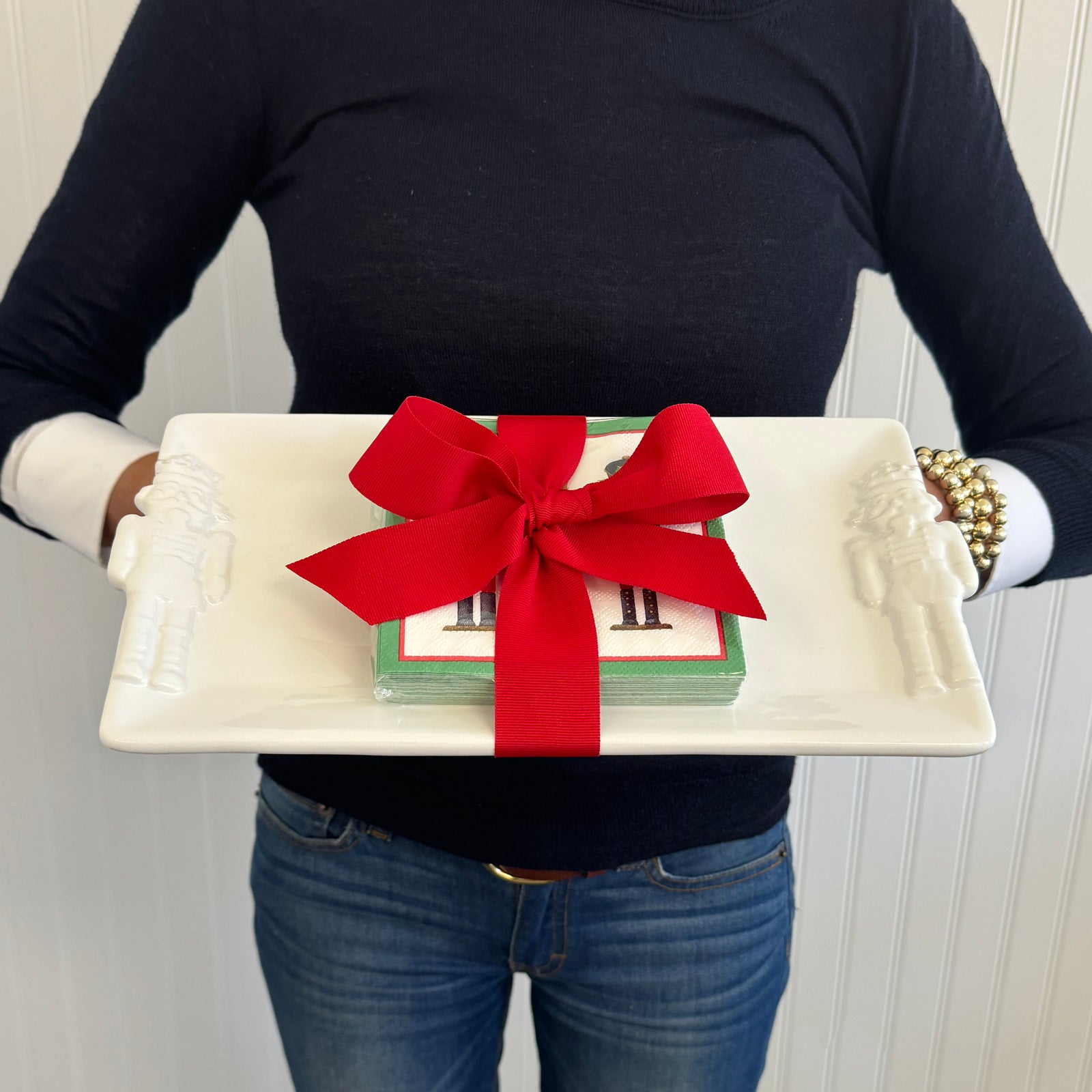 Bundle: Nutcracker Ceramic Platter + Cocktail Napkins