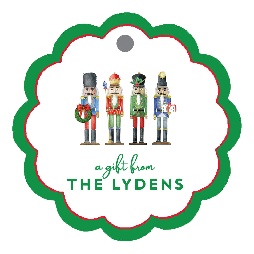 Nutcrackers Scalloped Personalized Gift Tags