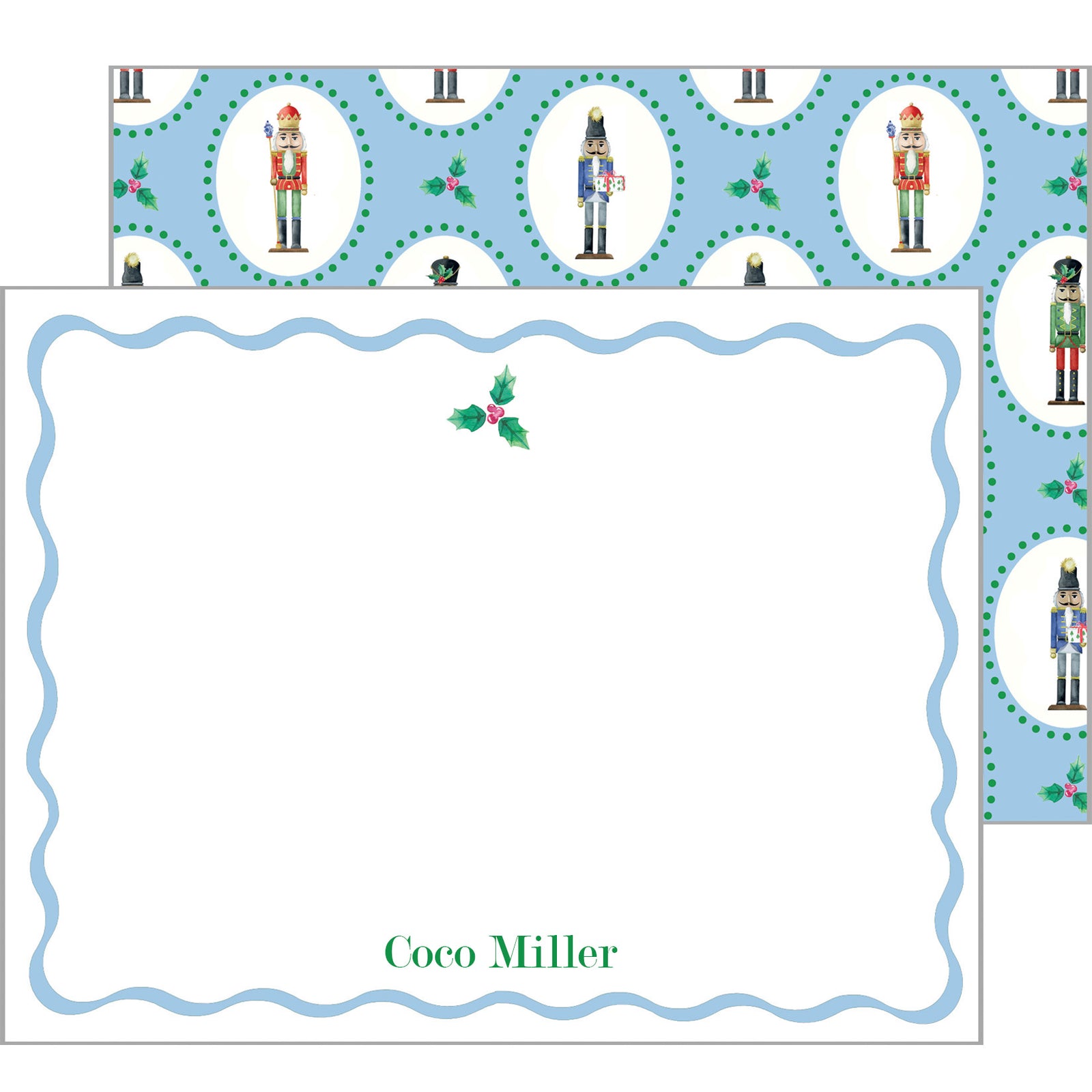 Nutcracker Plaque Personalized Flat Notecard