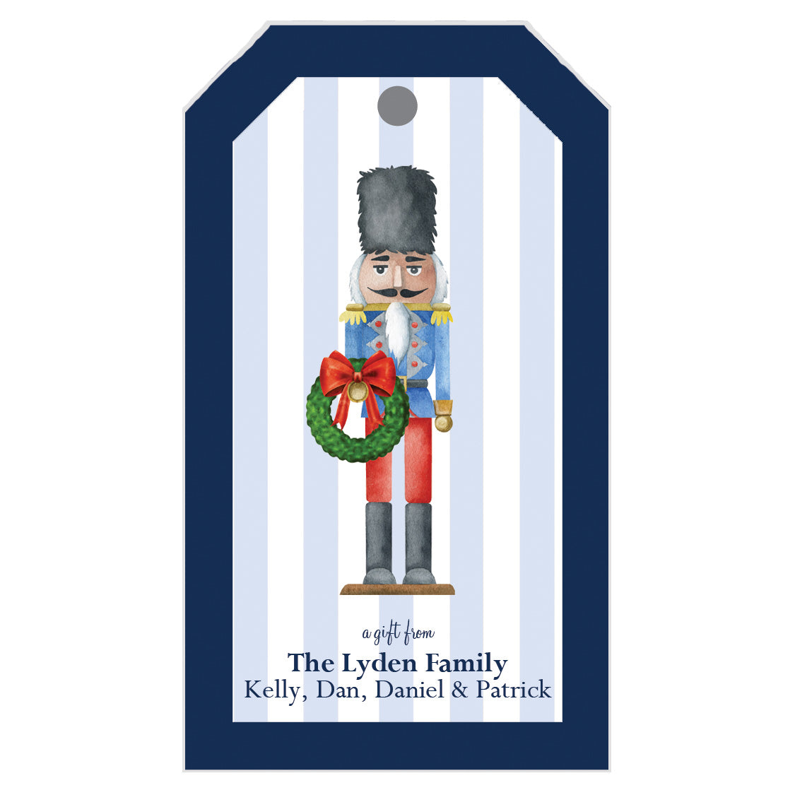 Nutcracker Stripe Christmas Personalized Gift Tags