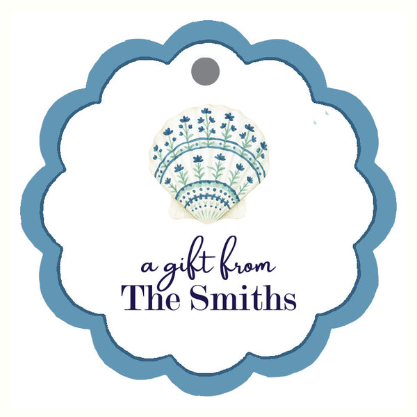 Painted Sea Shell Scalloped Personalized Gift Tags - WH Hostess Social ...