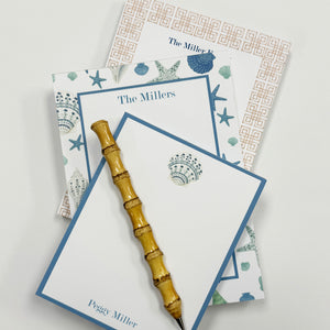 Painted Sea Shells Pattern Personalized Notepad