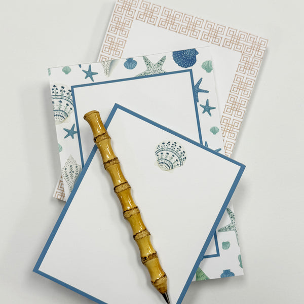 Shell Notepad Stock Shoppe: 4x5 Painted Sea Shell Notepad - WH Hostess Social Stationery